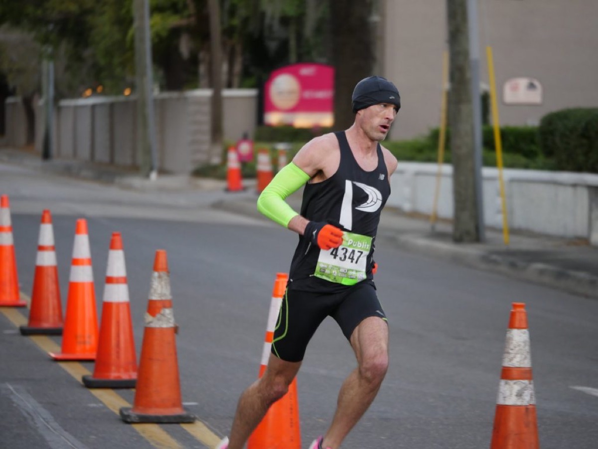 Progressive Training Team athlete racing the Gasparilla 15K